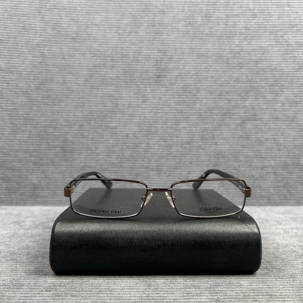 Calvin Klein Collection CK7370 223 Brown Stainless Steel Rectangular Eyeglasses
